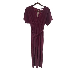 Sage the Label Sparkly Maroon Jumpsuit